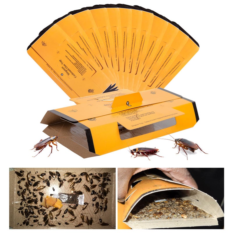 Stingmon 18 Pack Roach Traps Indoor Roach Killer Indoor Infestation, Cockroach Home Cockroach Trap Sticky Traps for Insects Bugs - Image 1
